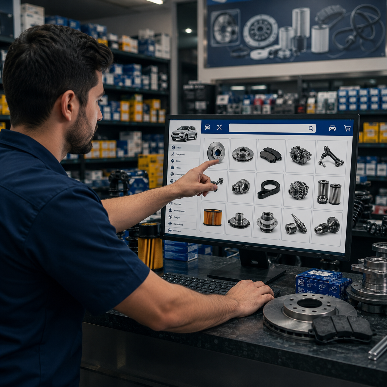 Catálogo e consulta de peças no aplicativo WorkMotor