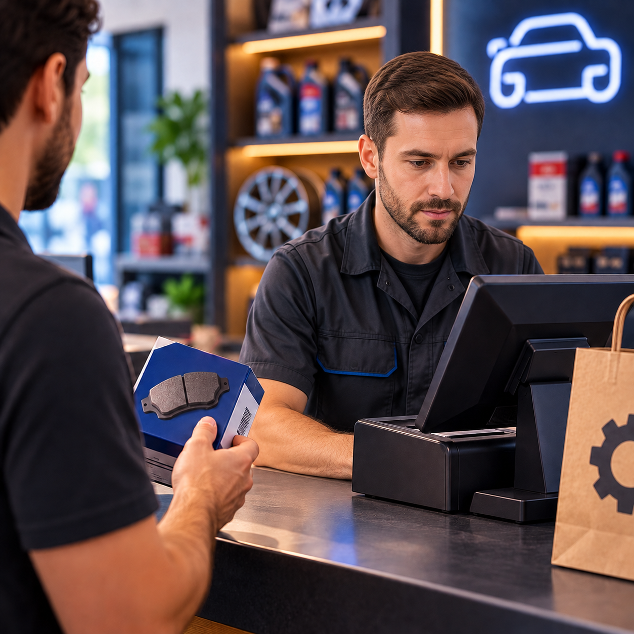 PDV de balcão para autopeças no WorkMotor