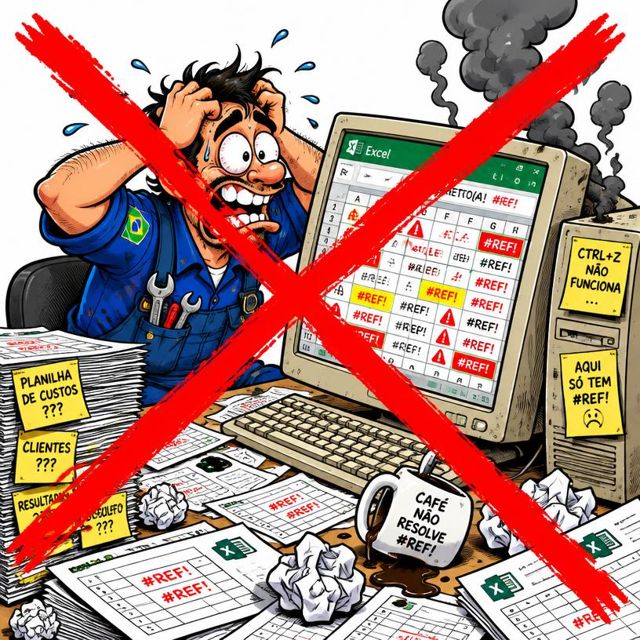 Caricatura: Planilha no Excel
